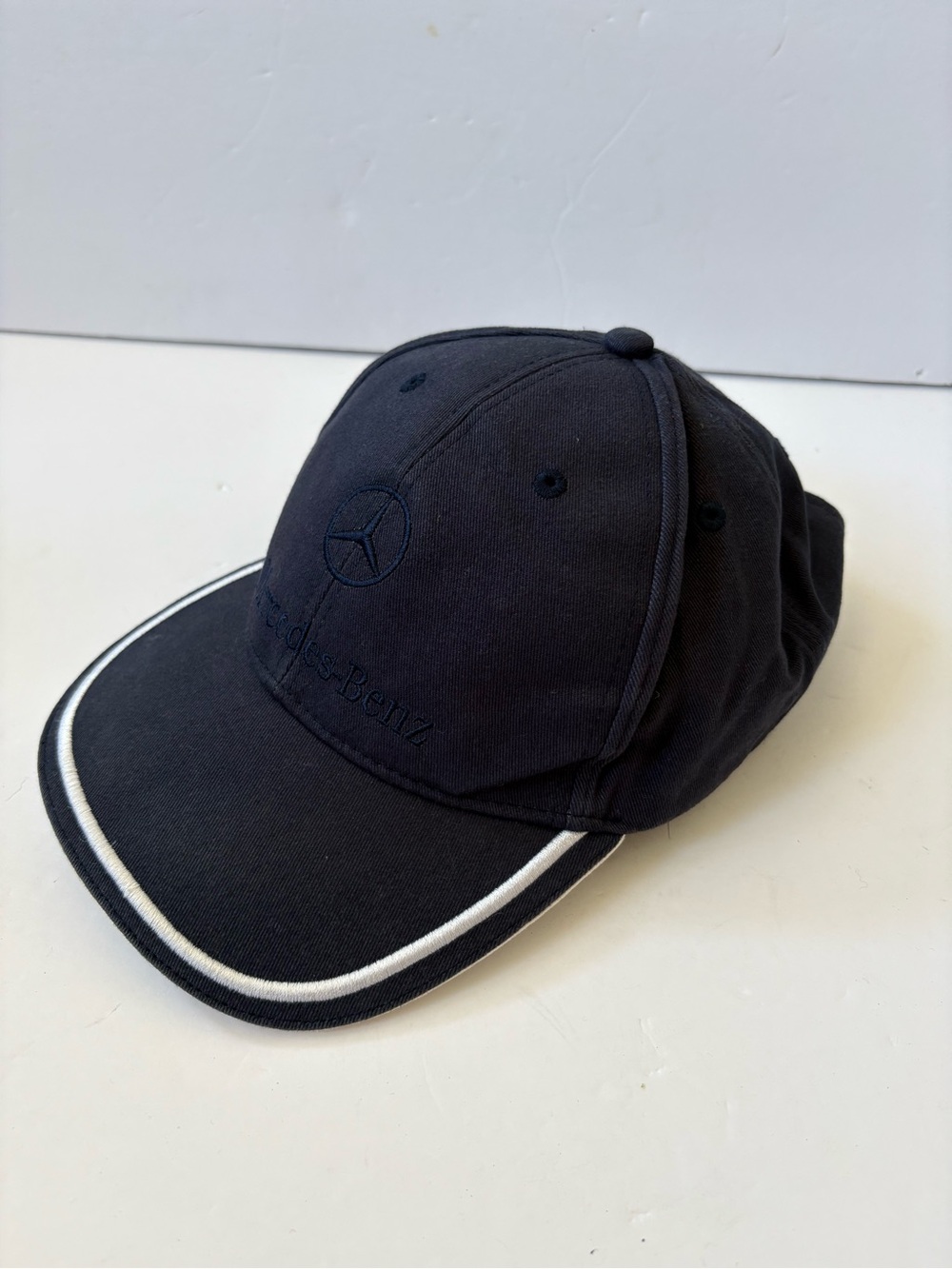 Mercedes Benz Baseball Cap Cotton Metal Clasp Adjustable Logo Preppy Dark Blue‎